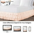 thumbnail image 4 of CCNY 18" Inch Drop Multi Ruffled Bed Skirt King Size 100% Microfiber Made Peach Color, 4 of 6