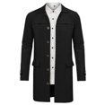 thumbnail image 5 of DARING DIVA Men's Trench Coat Lightweight Single Breasted Jacket Overcoat M Black, 5 of 6