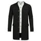 thumbnail image 4 of Gabardina para hombre Chaqueta con botones de un solo pecho Abrigo largo Negro S, 4 of 6