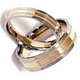 thumbnail image 2 of Pompeii3 White & Yellow Gold Two Tone His Hers Wedding Band Set, 2 of 3