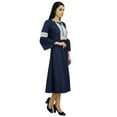 thumbnail image 3 of Bimba Women's Retro Style Denim Dress Mid-Calf Boho Dress With Lace Detail, 3 of 8