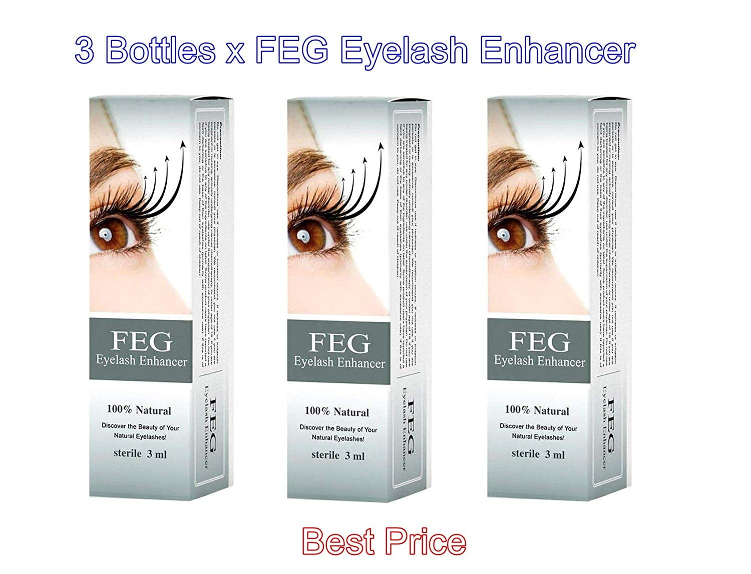 3 X FEG Eyelash enhancer!!! 3 pieces of most powerful eyelash growth