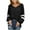 Black, variant on Women Hoodies Women's Hooded Drawstring Solid Stitching Long Sleeve Loose Sweatshirt Top