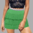 thumbnail image 2 of vigerkar Fringe Belly Skirt Sequin Tassel Dance Skirt Short Belly Hip Scarf Rave Party Skirts for Women Green, A, 2 of 5