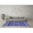 thumbnail image 3 of Ahgly Company Indoor Square Oriental Blue Modern Area Rugs, 7' Square, 3 of 4