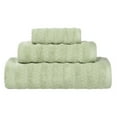 thumbnail image 2 of Superior Zuma Waffle Textured Stripes Zero Twist 3 Piece Towel Set, Green, 2 of 10