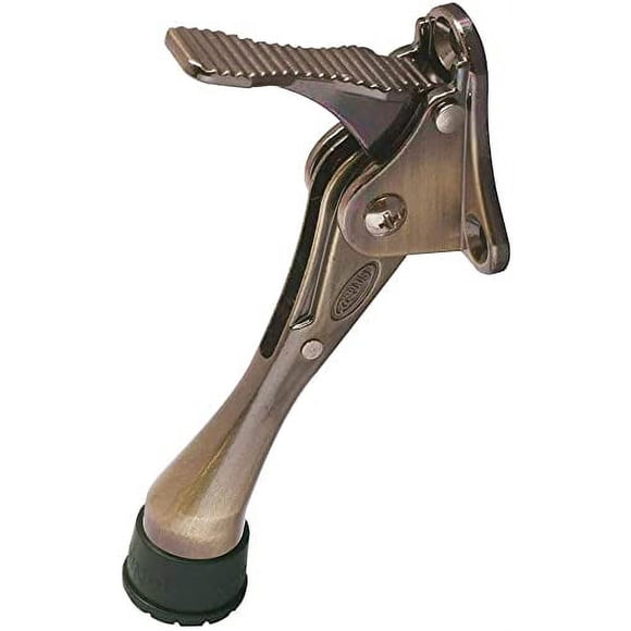 HA SHI Door Stopper, Kickdown Door Stop with One Touch Adjustable Height and Rubber Tip 4 Inches, Door Stop (Antique Bronze 4 inch x 1pack)