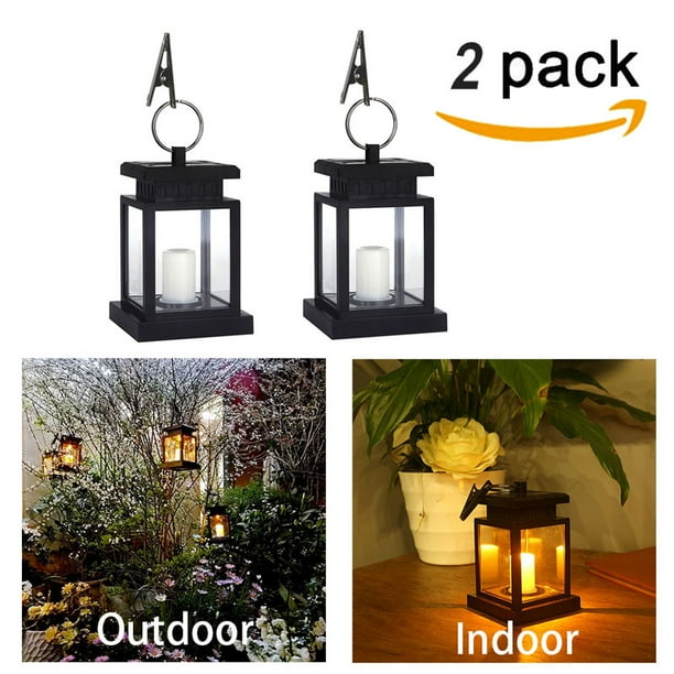 1 10 Pack Solar Lights Outdoor Hanging Solar Lantern Solar Garden Lights For Patio Landscape Yard Warm White Candle Flicker Dusk To Dawn Auto Sensor On Off Walmart Com Walmart Com