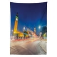 thumbnail image 3 of Ambesonne Urban Tablecloth Rectangular Table Cover, Big Ben Westminster UK, 52"x70", Blue Grey Yellow, 3 of 4