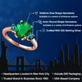 thumbnail image 2 of Gem Stone King 2.54 Ct Oval Green Nano Emerald Blue Diamond 18K Rose Gold Plated Silver Ring, 2 of 6