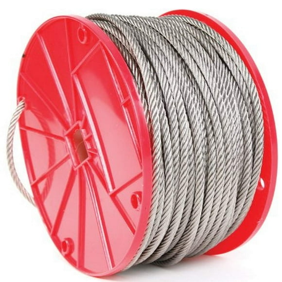 Cable de alambre Koch de acero inoxidable de 3/16 x 38 m, carga de 381 kg