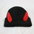 thumbnail image 2 of Halloween Devil Horn Hats Slouch Knit Crochet Beanie Winter Fall Warm Hip Hop Soft Caps for Indoor Outdoor, 2 of 7