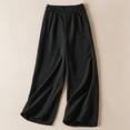thumbnail image 2 of BLVB Womens High Waist Cotton Linen Wide Leg Pants Summer Baggy Flowy Palazzo Pants Casual Loose Beach Trousers, 2 of 5