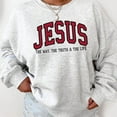 thumbnail image 3 of Christian Sweatshirt – Love Like Jesus Pray Crewneck, Faith Bible Verse Pullover, Trendy Religious Apparel, Unisex Fleece Top, 3 of 5