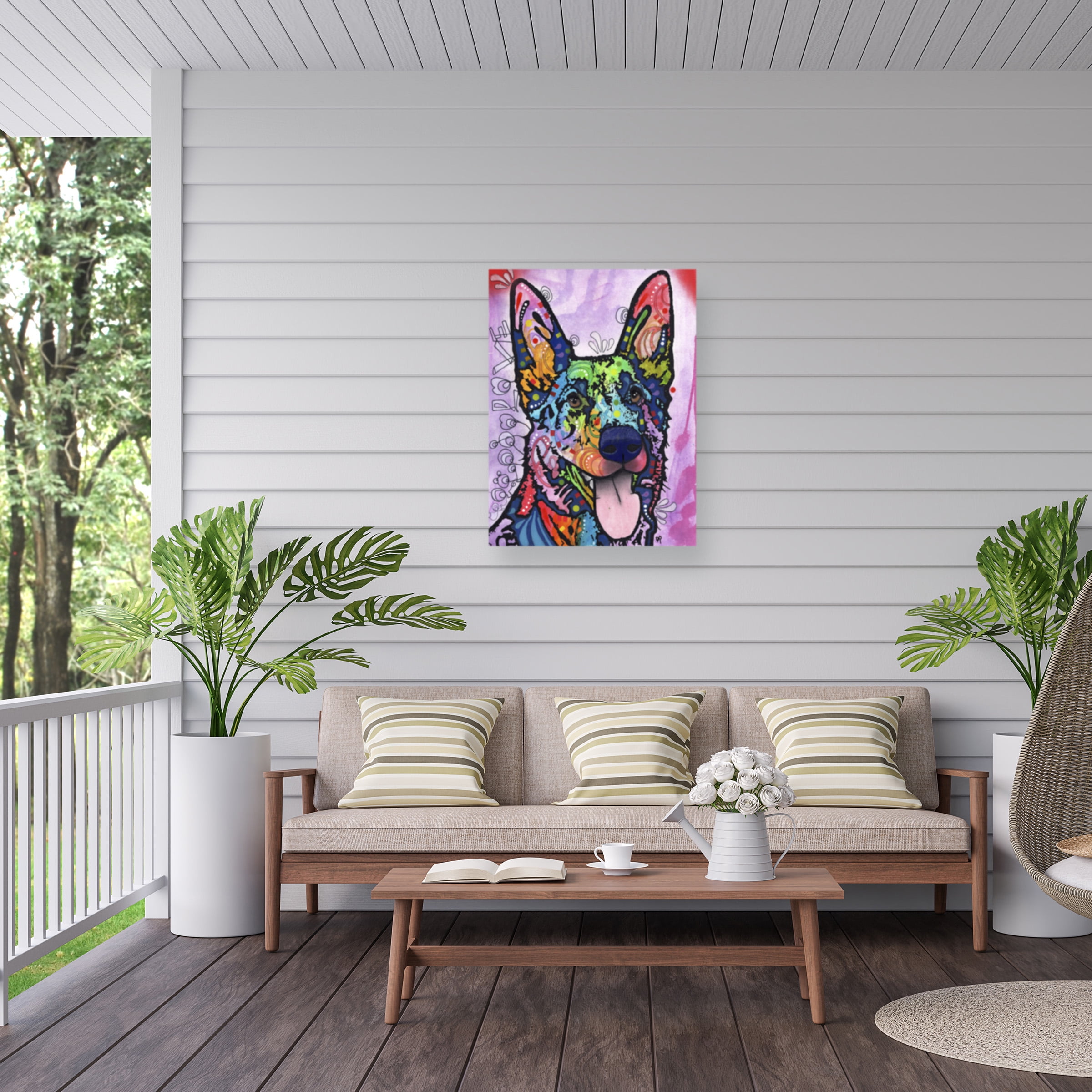 Dean Russo 'Shepherd Love' Outdoor Canvas 24x18