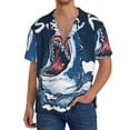 thumbnail image 3 of Naloa Shark Men's Loose Fit Cuban Collar Short-Sleeve Shirt with Button-down and Chest Pocket for Everyday Wear Outings - XX-Large, 3 of 7