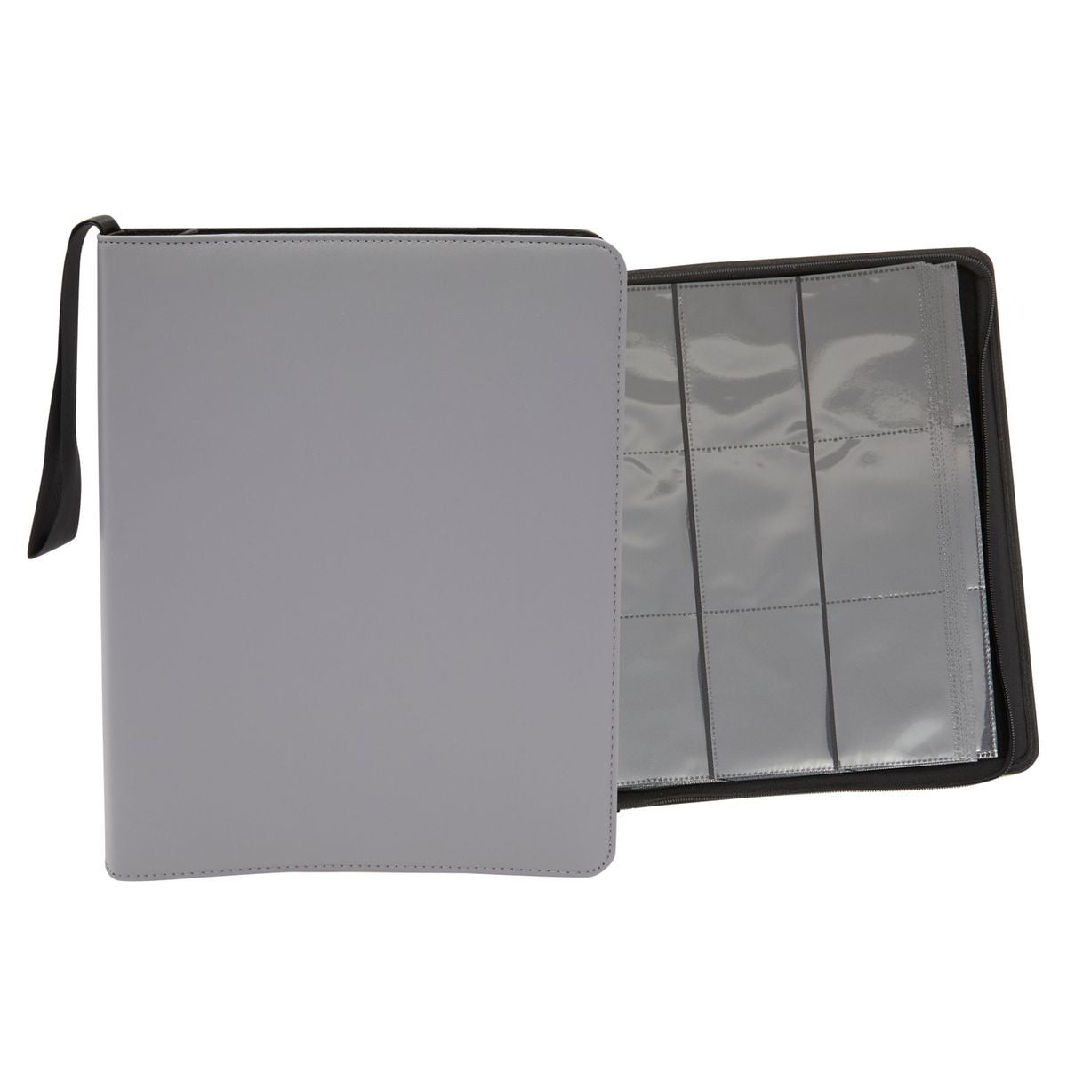 Grey Trading Card Binder Sleeves with 9 Pocket Page, 3Ring Organizer