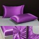 thumbnail image 5 of Soft Solid Matte Satin Hotel Silk Bed Sheet Pillowcase Size, 5 of 6