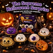Halloween Ghost Dumpling Squishy, Dumplings Squishies with Steamer Stress Balls, Stretchy Clear Gel Fidget Sensory Toy, Halloween Birthday Holiday Desk Gift for Kids Adults A11 Random-1PCS