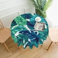 thumbnail image 2 of Tropical Tablecloth Round 60 Inches for Summer Green Hawaiian Palm Leaf Round Tablecloth Polyester Washable Circle Table Cover Table Cloth for Kitchen Dining Room Picnic Patio Wedding Party, 2 of 6