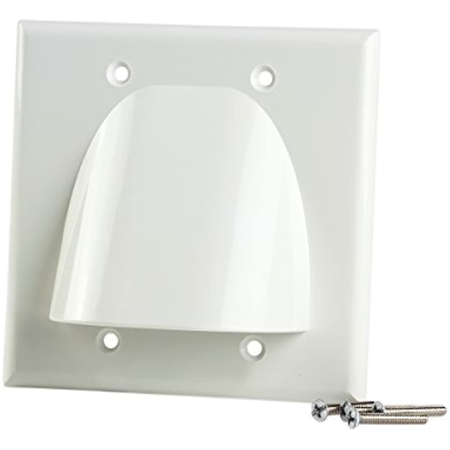 Double Gang Bulk Cable Wall Plate White