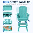 thumbnail image 2 of SERWALL 5-Piece Outdoor Swivel Bar Set with Table, 4 HDPE Swivel Bar Chairs & 1 Bar Table, All-Weather Patio Barstool Furniture, Aruba, 2 of 5