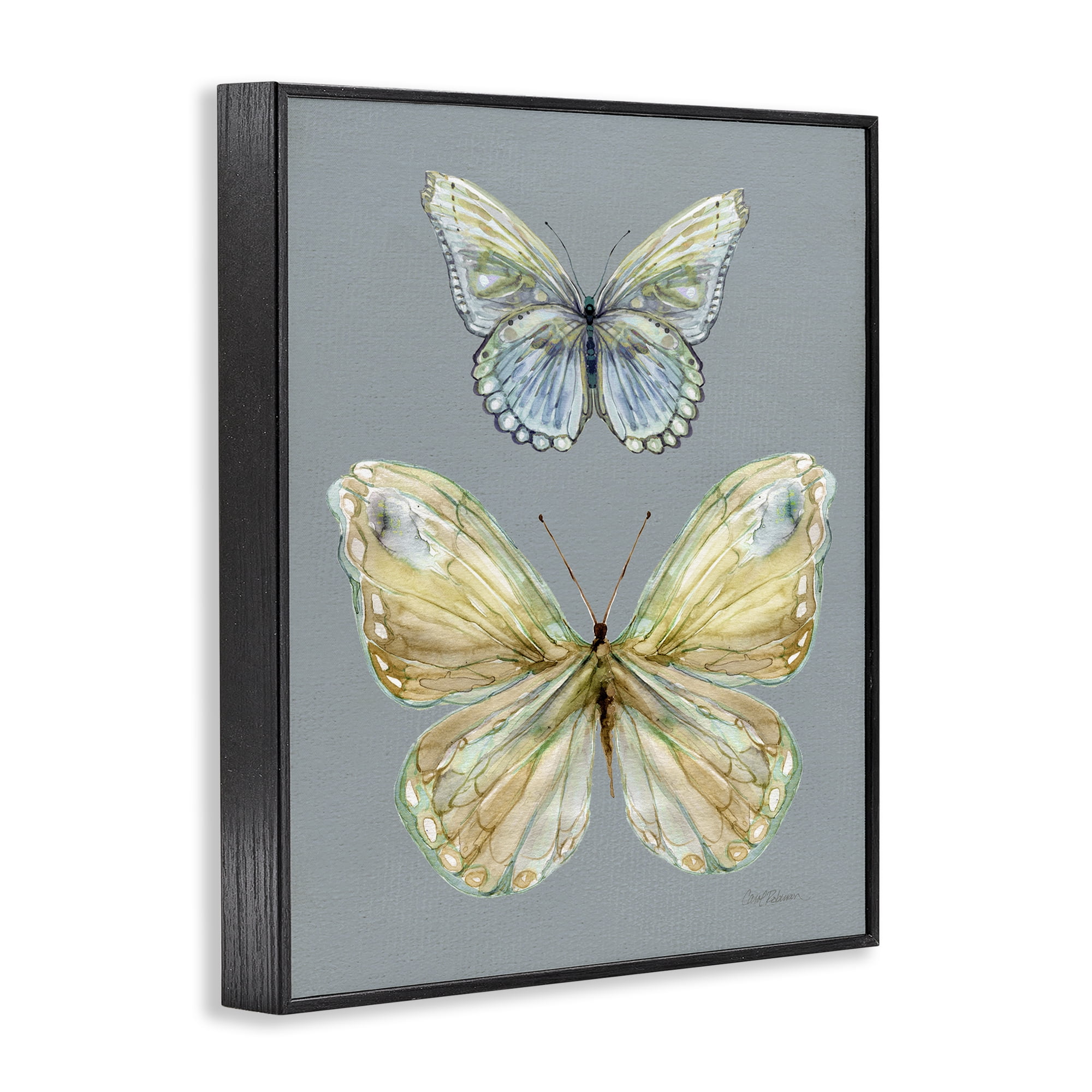 Stupell Industries Delicate Butterflies on Slate Black Framed Giclee Art, design by Carol Robinson