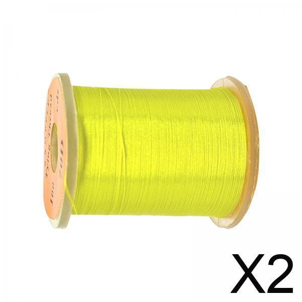 2xHilo De Filamentos Para Atado De Moscas, Hilo Fluorescente, Accesorios De Material Para Atado De Moscas, Amarillo