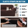 thumbnail image 2 of TOPCHANCES 3-Piece Velvet Plush High Stretch Sofa Cover Slipcover, With Separate Cushion Covers (Brown , Loveseat/2-seater), 2 of 7