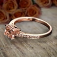 thumbnail image 3 of Antique Design 1.25 carat Princess Cut Real Morganite and Moissanite Engagement Ring Sterling Silver with 18k Gold Plating, 3 of 4