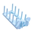 thumbnail image 2 of Escurreplatos de madera, soporte compacto para platos, ahorra espacio y expositor de vajilla. Azul, 2 of 9