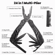 thumbnail image 3 of Alicate Cuchillo Navajas Multifuncional Para Camping 24 En 1 Xtellar negro, 3 of 3