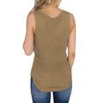 thumbnail image 5 of Gibobby Blusas y chalecos sin mangas con cuello en V y botones de color sólido sueltos informales para mujer(Caqui,XG), 5 of 5