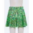 thumbnail image 4 of Haitryli Kids Girls Shiny Metallic Leopard Print Skater Skirt Pleated Mini Flared Skirt A Line Skorts Performance Skirt Green 5-8, 4 of 6