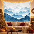 thumbnail image 3 of Mountain Landscape in Blue Watercolor, Tranquil Minimalist Art for Nature Lovers, Scenic Wall Art, Housewarming Gift Tapestry Wall Hanging for Living Room, Bedroom and Dorm, 3 of 7
