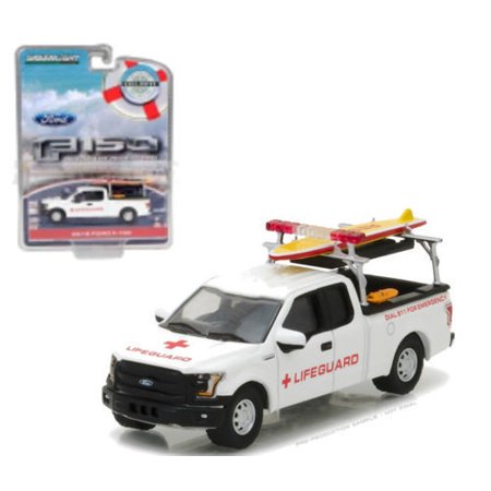 GREENLIGHT 1:64 HOBBY EXCLUSIVE - 2016 FORD F-150 RESCUE VEHICLE WITH LIFEGUARD ACCESSORIES DIECAST TOY CAR