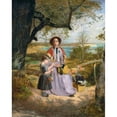 thumbnail image 2 of James Collinson 15x18 Gold Ornate Wood Frame and Double Matted Museum Art Print Titled - Mother and Child by a Stile, with Culver Cliff, Isle of Wight, in the Distance, 2 of 4