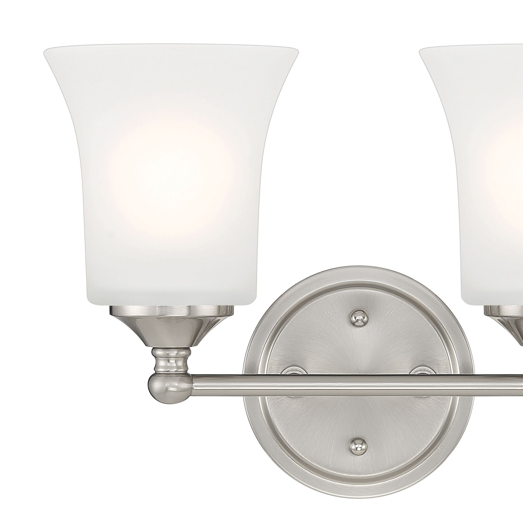 Designers Fountain Bronson 2 Light Brushed Nickel Bathroom Vanity Light Fixture, D278M-2B-BN