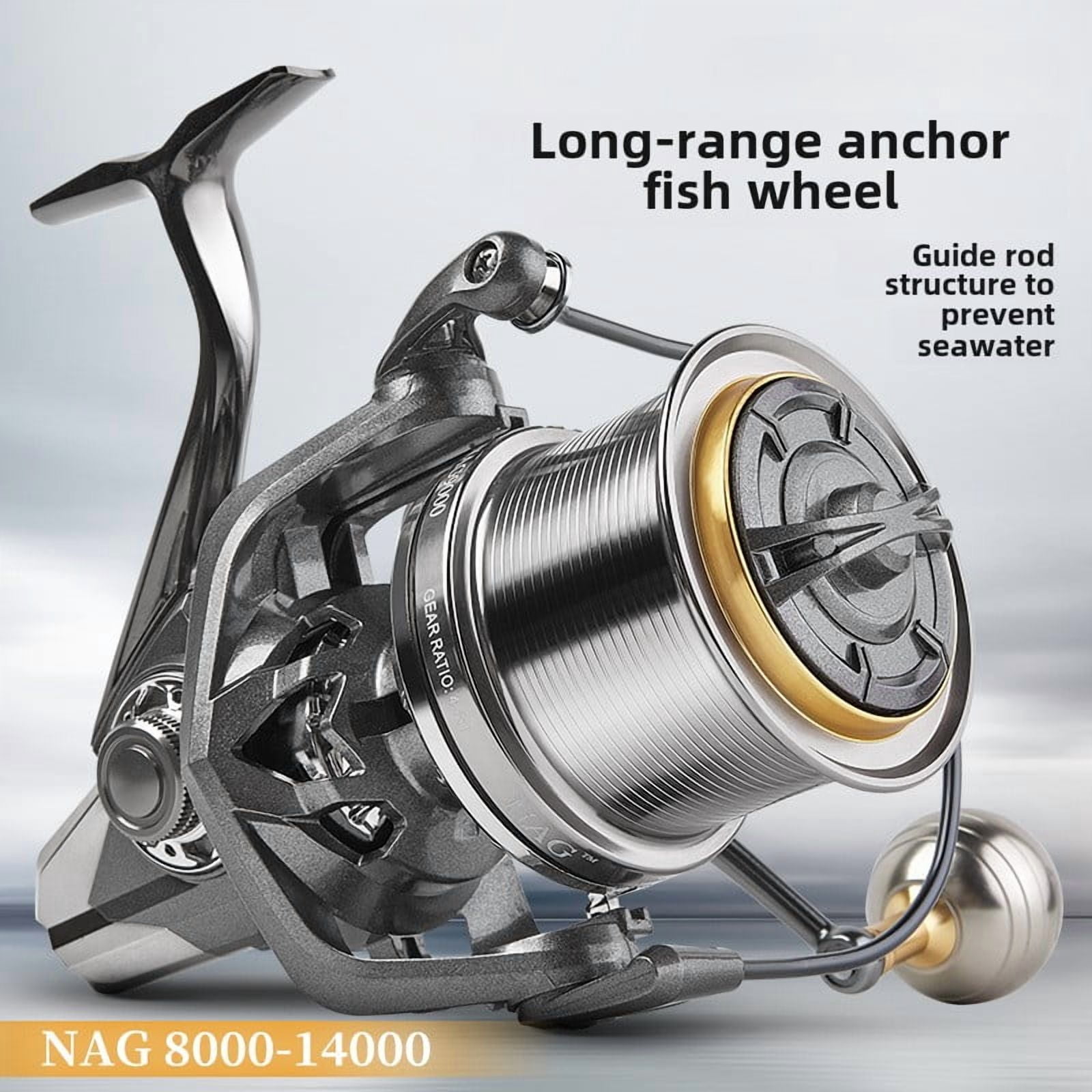 Stainless Steel Bearing Spinning Fishing Reel 8000 9000 10000 12000 14000 25KG Powerful Reel Saltwater Fresh Water Drag