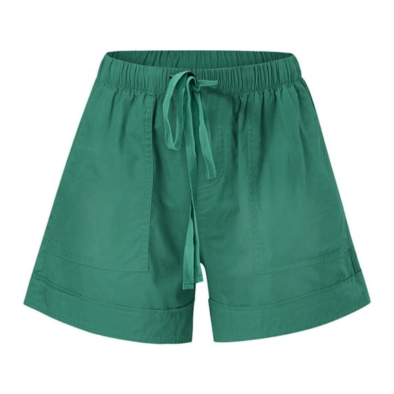 Pntutb Best Womens Shorts Plus Size Comfy Drawstring Casual Elastic Waist Pocket Pants