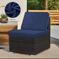 thumbnail image 3 of Topchances 6Pcs Patio Cushion Covers, Stretch Outdoor Water Resistant Sofa Cushion Cover Replacement for Patio Furniture Protector (Navy Blue), 3 of 9