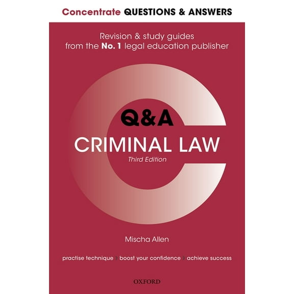 Concentrate Questions & Answers Concrete Questions and Answers Criminal Law 3rd Edition: Law Q&A Revision and Study Guide, (Paperback)