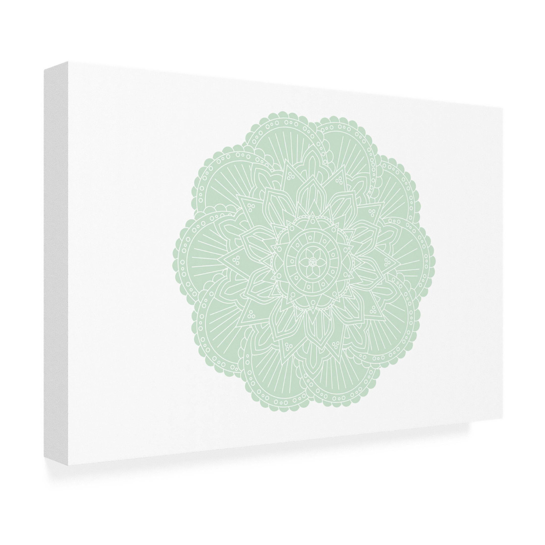 Trademark Fine Art Pictufy Studio II ABSTRACT GREEN MANDALA Canvas Wall Art