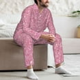 thumbnail image 7 of Sikiie Glitter Pink Mens Pajama Set, Soft Warm Long Sleeve Sleepwear, Cozy Button-Down Pjs for Men-X-Large, 7 of 7