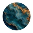 thumbnail image 4 of PIKWEEK Waterproof Gold and Blue Abstract Art Round Tablecloth White, 4 of 8