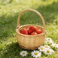 thumbnail image 4 of Children’s Hand Woven Small Wicker With Handle for Easter Eggs Cookies Storage, 4 of 7