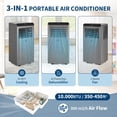thumbnail image 7 of 10,000 BTU Portable Air Conditioner, for Rooms Up to 450 Sq.Ft – 3-in-1 Quiet AC Unit with Fan & Dehumidifier, Includes Remote, Window Kit, Sleep Mode, Portable ac units for Rooms, Office (Grey), 7 of 7