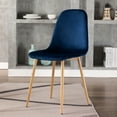 thumbnail image 5 of COSVALVE Dining Chairs Set of 4 Modern Velvet Upholstered Side Chair, Accent Chairs with Metal Legs for Kitchen Dining Room (Blue), 5 of 7