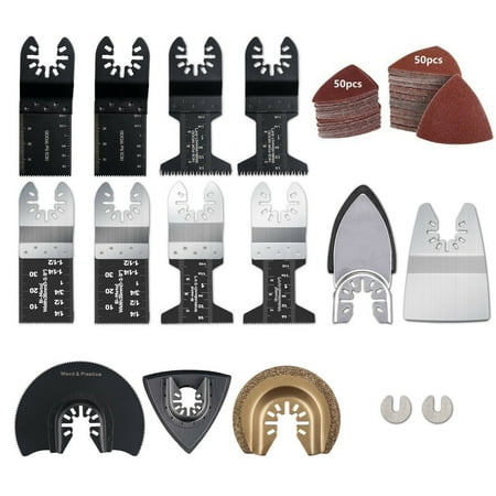 

115 Pcs Oscillating Saw Blades Kit Multi-Tool Quick Release Wood & Metal Oscillating Saw Blades Oscillating Saw Blades Accessories Kit to Cut Metal Wood Plastic Multitool