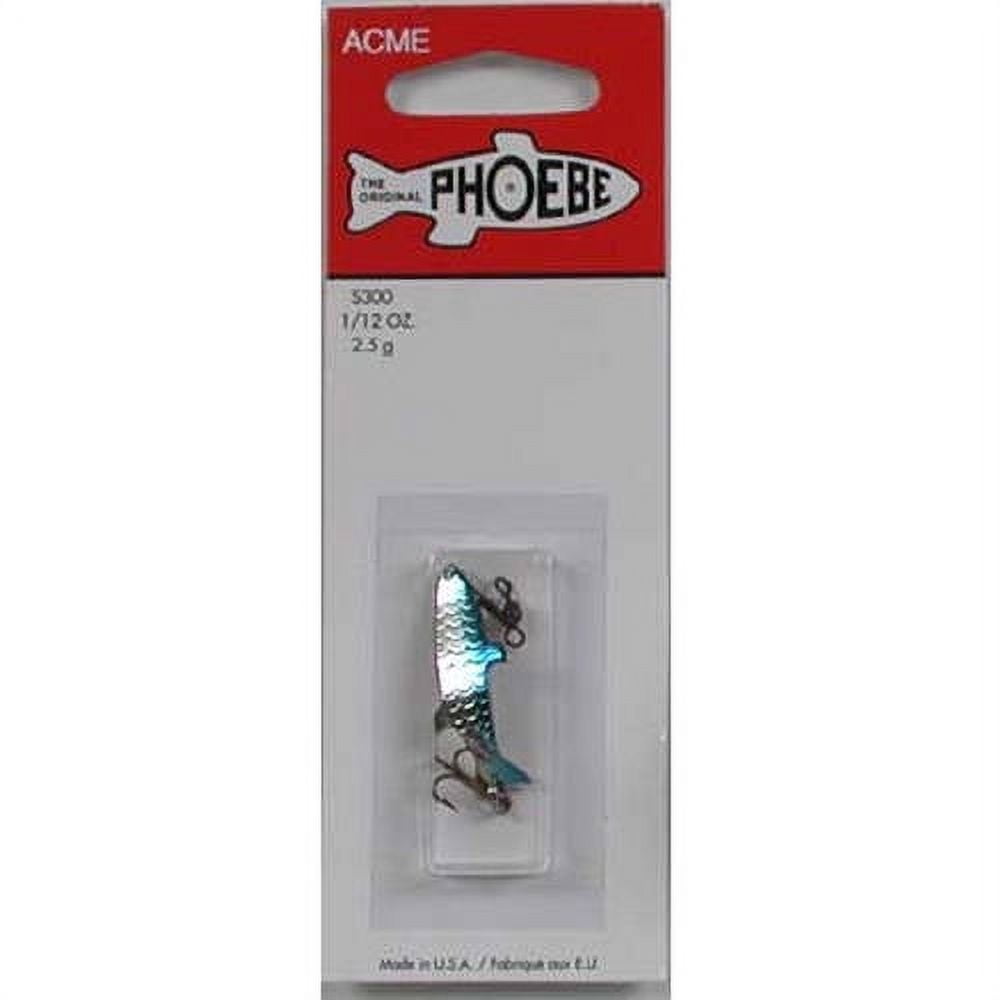(2 pack) Acme Tackle Phoebe, Fishing Lure Spoon, 1/12 oz., Silver Neon Blue